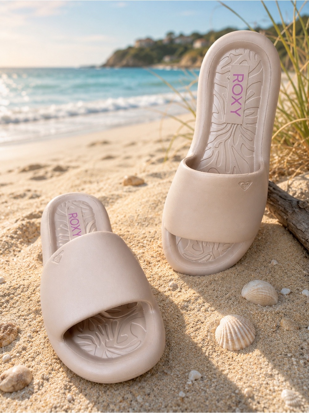 Roxy Women’s Nude Beige Slide Sandals